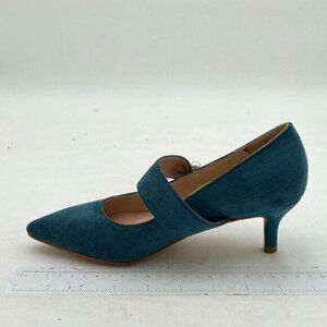 FSJ Women Cute Pointed Toe One Strap Pearl Kitten Heel Pumps Graceful Comfy